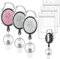 JIANTA Porte-Clés Rétractable, 3Pcs Porte Badge Enrouleur avec Porte-Badge Vertical, Scintillant Cordon Rétractable pour Infirmière, Étudiant, Enseignant, Médecin