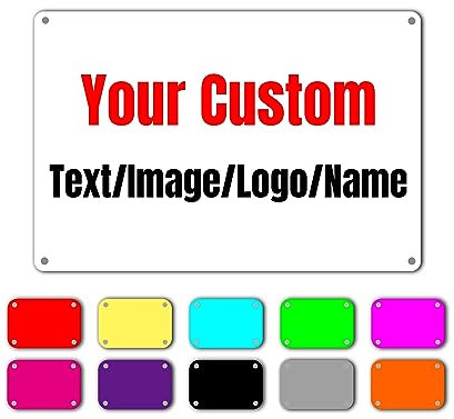 Letreros de metal personalizados para oficina, negocios, lugar de trabajo, hogar, patio, letreros de flecha, escudos, letreros de amor, eslóganes decorativos, subir imágenes o texto, 12 colores, 7