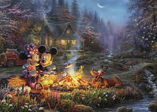 Ceaco - Disney - Thomas Kinkade - Mickey & Minnie Sweetheart Campfire - 1000 Piece Jigsaw Puzzle