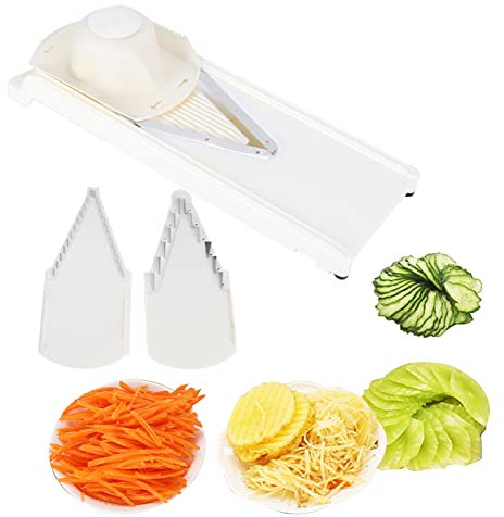 V Slicer Mandoline, Stainless Steel Food Slicer Julienne Cutter With Cut Proof Gloves, for Potato Onion Cucumber Cabbage