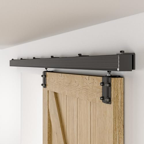 CCJH 2.44M/8FT Quincaillerie De Porte Coulissante Kit Porte Coulissante Rail Box Rail Rouleaux cachés