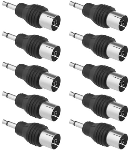YINETTECH Adattatore Da Presa Mono A Presa Coassiale Da 10 Pezzi Da 3,5 Mm Compatibile Con Wave III IV E Ricevitore DAB Radio Antenna TV Connettore Nero