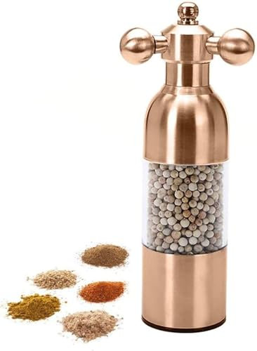 LYXLBX Stainless Steel Pepper Mill Pepper Mill Water Tap Pepper And Salt Grinder Set,Rose Gold-L