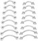 VIDSTW 16 Stück Piercing Set, Edelstahl Augenbrauen Piercing, Lippenpiercing Körper Piercing, Pircingssets Ohr Gebogenes Stabdesign, für Nase Ohren Lippen Augenbrauen (Silber)