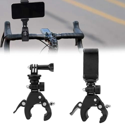 WJUAN 2 Stück Kamerahalterung, Fahrradhalterung, Mit 1/4 Schrauben, 360° Drehbar, Schwarz, Motorrad Halterung, Geeignet für Fahrräder, Mountainbikes, Kajak