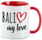 Huuraa Teetasse Bali my love Geschenk 330ml Rot Bali Präsent