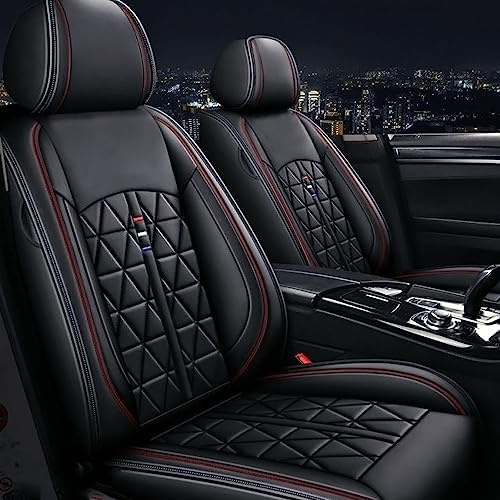 Chifeng 2 Pcs Universal PU Leather Front Car Seat Covers, For Jeep Cherokee Compass Grand Cherokee Patriot Renegade Wrangler, Waterproof Car Seat Protectors, Comfortable Auto Seat Cushions (for Jeep)