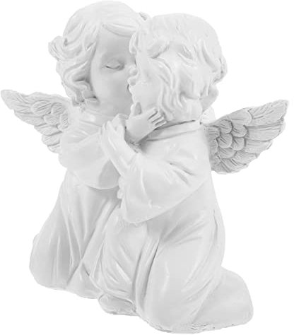 HAWILLOSCH Retro Engel Statue Umarmende Engelfigur Aus Harz Dekoration Für Zuhause Und Garten Stabile Europäische Harzskulptur Als Geschenk Und Tischdekoration