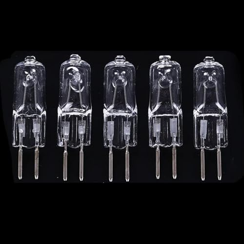 UGEFKMQ 5 X Steckbirnen G6.35 220V 35W Halogenlampe GY6.35 230V 75W Dimmbar Klare Kapsel-Glühbirne Halogen 50W GY6.35 Bi-Pin-Sockel Warmweiß 50W