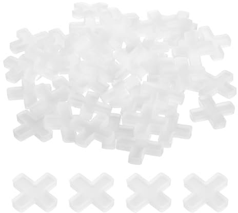 sourcing map 200Pcs Tile Spacers, 8mm 5/16 Cross Shape Wall Floor Tile Spacer Tiling Tools for Ceramic Tile Installation, White