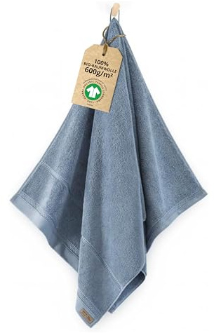 ZWOLTEX - Premium Duschtuch 70x140 [650 g/m²], 100% Bio Baumwolle GOTS Zertifizert, ÖKO-TEX, Ultra Weich & Saugfähig, Handtücher Blau, Queen Collection - 1 Stück
