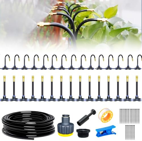 360° Curved Garden Automatic Irrigation System, Bewässerungssystem Garten, Greenhouse Pflanzen, Hochbeet Bewässerung Tropfbewässerung für Landschaft, Flower Bed und Terrasse Pflanzen (15m)