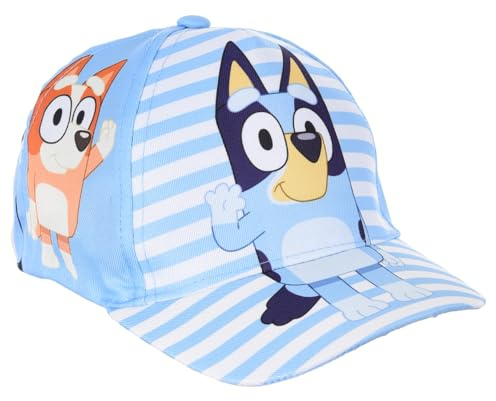 CARTOON Bluey Schirmmütze und Bingo Sommermütze für Kinder, verstellbar, UV-Schutz, himmelblau, 54-55