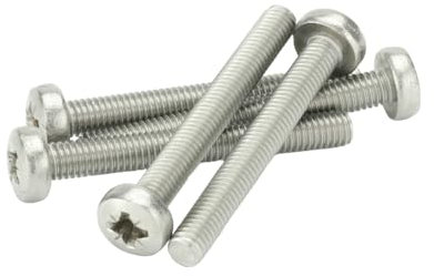 M4 x 60mm Pozi Pan Machine Screws - A2 Stainless Steel (Pack of 10)
