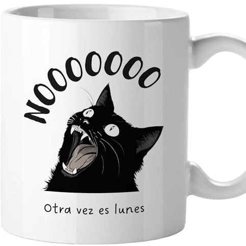 Tazas originales, Taza divertida con frases y mensaje gracioso, Detalles para compañeras de trabajo, Amigo invisible, Funny mug, Cerámica 330 mL (Otra vez es lunes)