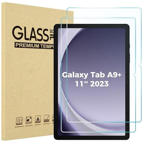 TXWLLIU Lot de 2 Films de Protection D'écran pour Samsung Galaxy Tab A9+/A9 Plus 11 Pouces (2023), Protection D'écran en Verre Trempé 9H, Haute Définition, Anti Rayures
