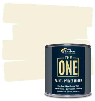 The ONE All-In-One Paint & Primer - Light Cream Satin, 250 ml | Multi-Surface 1 Coat Formula | Easy Indoor & Outdoor Decorating for Home & Garden Wall, Floor, Furniture | Durable, Water-Based, Low VOC