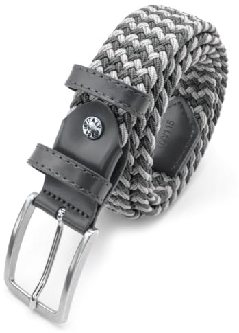 Navigare Cintura Elastica Intrecciata Made in Italy, Uomo e Donna, con Inserti in Vera Pelle