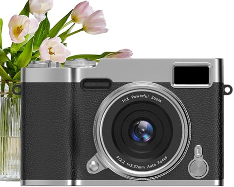 Videocamera digitale da 48 MP, schermo con rotazione di 180 gradi, fotocamera Vlog per principianti, adolescenti, studenti, adulti, dispositivo di registrazione video da viaggio, gadget portatile per