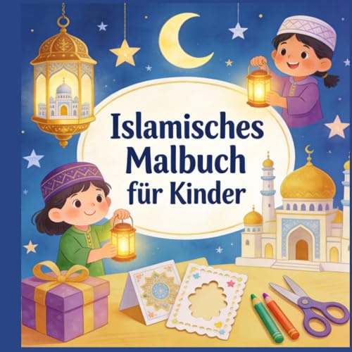 Islamisches Malbuch für Kinder: Liebevolle islamische Motive zum Ausmalen – Lernen, Spielen und Entspannen für Kinder