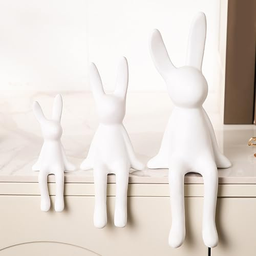 Osterhasen Figuren Dekoration Deko Hase Sitzend Frühling Osterdeko für Tisch Fensterbank Wohnzimmer Personalisierte Osterdeko zum Hinstellen