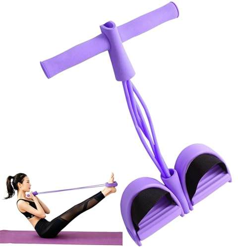 Banda de Resistencia para Pedales, Cuerda elástica para Entrenamiento, Cuerda de tracción con Pedales, ejercitador Abdominal con Pedal de pie para Entrenamiento de piernas Cintura