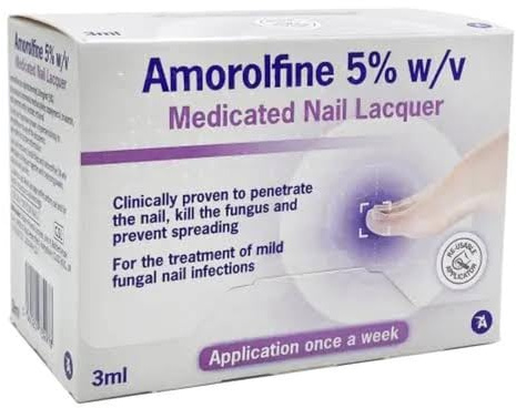 Fungal Nail Treatment 3ml | Amorolfine Nail Lacquer 5% for Nail Fungus | Once Weekly Application | Helps Restore Healthy Nails