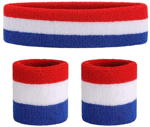 ONUPGO Schweißband Set Sportstirnband Handgelenk gestreifte Schweißbänder Frottee Sporttraining Basketball-Armband Stirnbänder Feuchtigkeitstransport Schweiß absorbierendes Stirnband