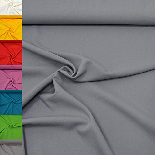 MAGAM-Stoffe 1m Mara Universal-Stoff uni Blickdicht Knitterarm Kostüm Tischdecken Dekostoff (22. Grau)