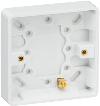 Knightsbridge CU1600 CU Doppel-Unterputzdose mit Erdungsklemme und Kabelzugentlastung, Gebogene Kante, weiß, 16 mm tief