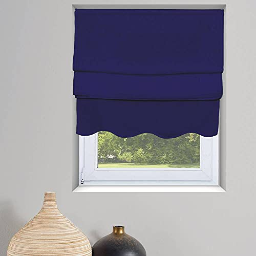 MADECOSTORE Boat Screen Blind with Wavy Base, navy, L45 x 170cm