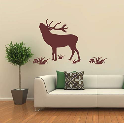Wandtattoo Aufkleber Jagd Hirsch Nr. 514 Natur Tiere Wald Pilze Gras Jäger
