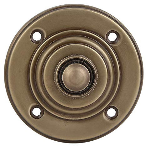 A29 Wired Iron Doorbell Chime Push Button in Antique Brass Finish Vintage Decorative Door Bell with Easy Installation