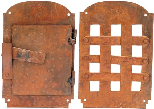 A29 Hand Forged Speakeasy Door Grill with Viewing Door, Rust Finish