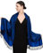 Achillea Zweifarbiger Vintage-Schal aus Jacquard, Paisleymuster, Pashmina-Schal, Deep Blue Black