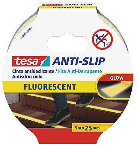 Cinta Antideslizante 5M x 25mm Fluorescente