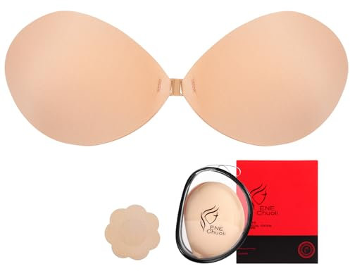 ENEChuoLi Soutien-Gorge sans Bretelles adhésif en Silicone Invisible - Push-up Seamless pour Robe Dos Nu, Mariages, soirées Formelles, Bal