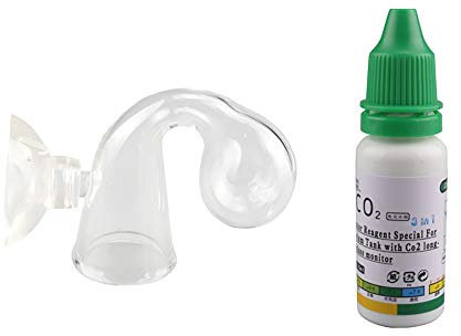 Decdeal Aquarium CO2 Dauertest Kit Glas Tropfen Checker Flüssig Test CO2 Indikator Lösung