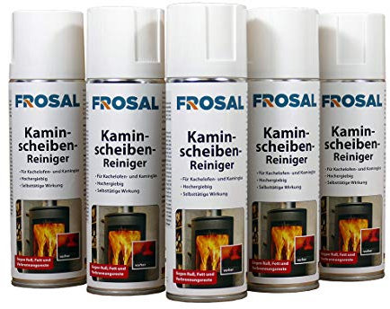 5 X Frosal Kaminscheiben-Reiniger Schaum Spray | Hochleistungs Ofenglas-Reiniger | Kaminreiniger | Profi Ofenreiniger | Kaminglas-Reiniger 5er Set