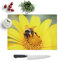 Kitchen Chopping Board Glass - Bee Collecting Pollen Yellow Flower (1) - Textured Worktop Saver Cutting Board - Heat Resistant, Shatterproof and Hygenic - 39 x 28.5 cm