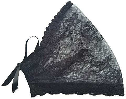 FANFAN Mantilla Y025 Schleier Mass Stirnband Kopftuch Krawatte Stil Kopfbedeckung Kirchenschleier, Schwarz (B), Einheitsgröße