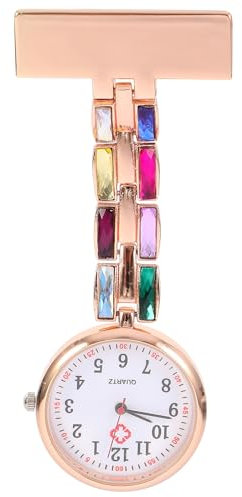 Hemobllo Mens Watch Watch Fob Watch Metal Quartz Watch Portable Clip On Watch With Second Hand For Nurses Doctors Climbers Home Office Outdoor Use Rose Gold Mens Watches