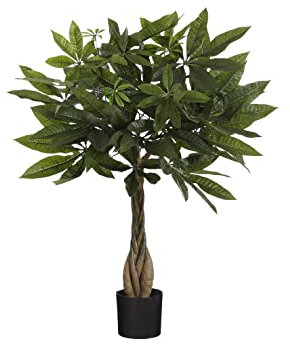MICA Decorations Plante Artificielle pachira en Pot - H60 x Ø60 cm - Vert