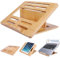 Gocokia Bamboo Fodable Laptop Notebook Riser Stand Desktop Adjustable with 4 Angles Notebook Mount Holder, Folding Laptop Cooler Stand for Macbook,Tablet,