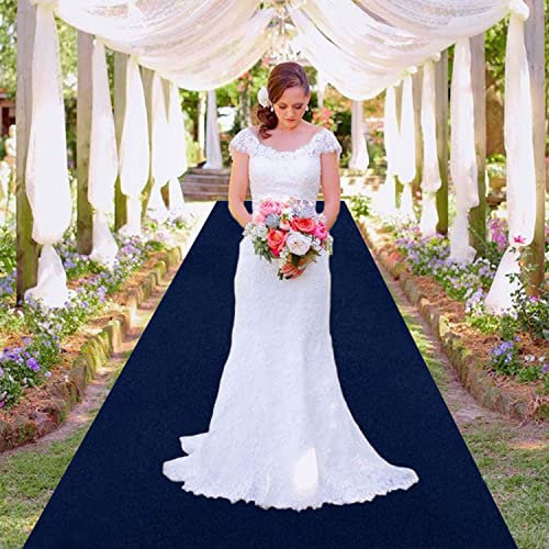 MODFUNS Gangläufer für Hochzeiten, marineblau, 10 x 4 m, Gangläufer, Hochzeit, Vintage-Teppichläufer für Party, marineblau, Teppich, Samt, Hochzeit, Teppich, Weihnachten, Gang, Landebahn
