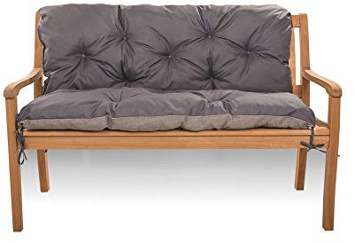 Sitzkissen für Hollywoodschaukel - Sitzbank mit Rückenlehne - Gartenschaukel Kissen - Bankkissen Outdoor (120 x 60 x 50, Anthrazit)