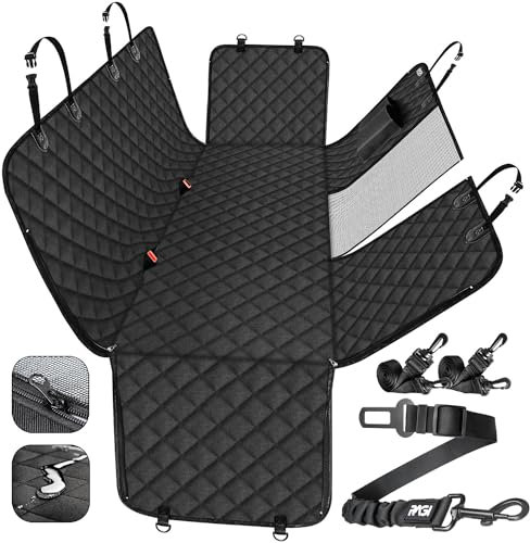 RAGI Hundedecke Auto Rückbank, Hundematte mit Seitenschutz und Reißverschlüsse, Wasserdicht und Kratzfeste Hunde Autositz, Rücksitzbezüge für Auto Van SUV, Hunde Autodecke 145x138 Schwarz