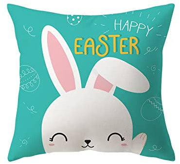 GADXE Kissenbezüge Türkis Osterhasen-Kissenbezug, niedliches Kissen, Hase, Dekoration, Kissenbezug Kissenbezug Blau (A, One Size)