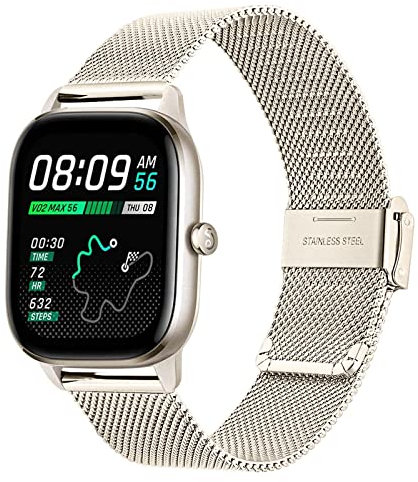 TRUMiRR Compatible avec Amazfit GTS 4 Mini/GTS 3/GTS 2 Mini Bracelet de Montre, Bande de montre en acier inoxydable tissé en maille à libération rapide pour Amazfit GTS/Amazfit Bip/Amazfit Bip Lite
