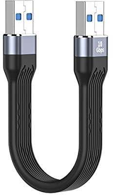 CY - Cavo dati da USB 3.1 Type-A maschio a USB 3.0 Type-A maschio, cavo di prolunga piatto e sottile, FPC, 10 Gbps, 13 cm, per computer portatile e fisso